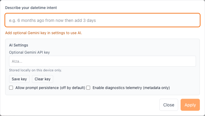 AI command palette example